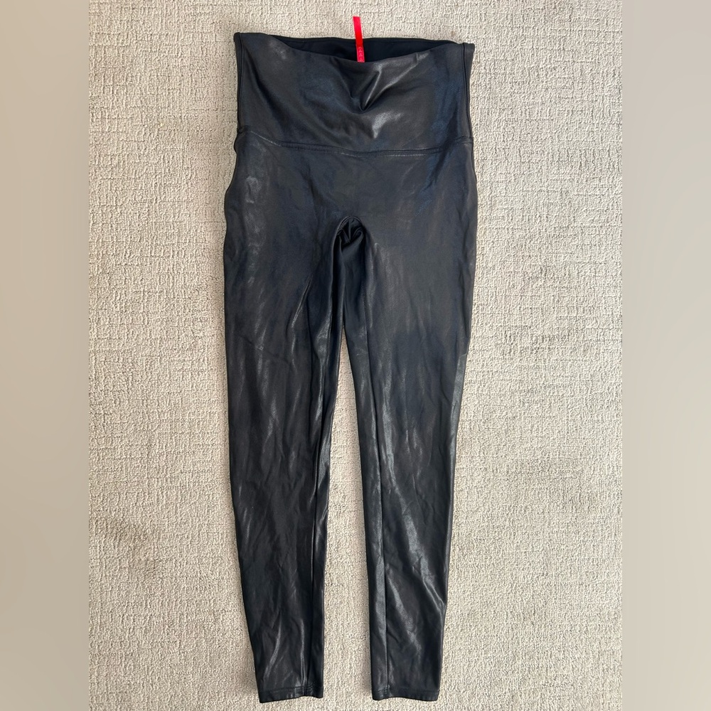 Spanx Faux Leather high rise leggings size XLarge